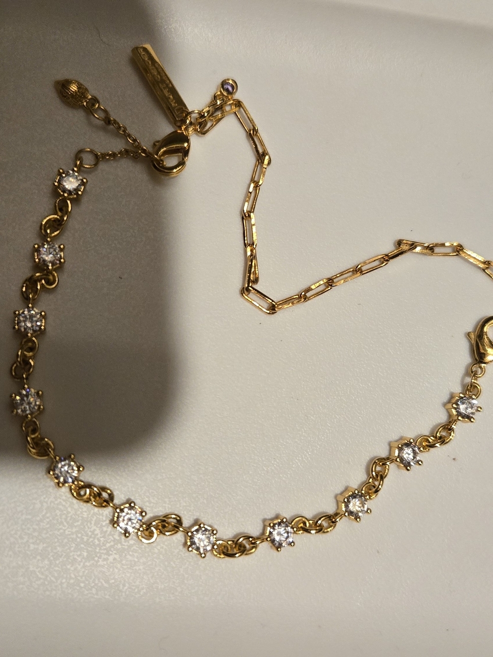 Kurt Geiger Gold Crystal Station Bracelet